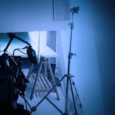 Video production studio used in shooting videography or photography and photo sets.